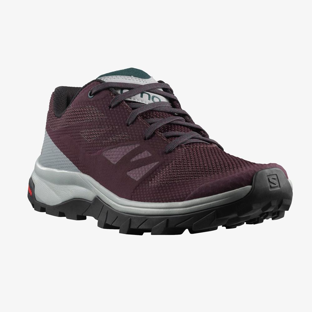 SALOMON OUTLINE Philippines - Women's Trail Running Shoes - Burgundy | 940172-MJH